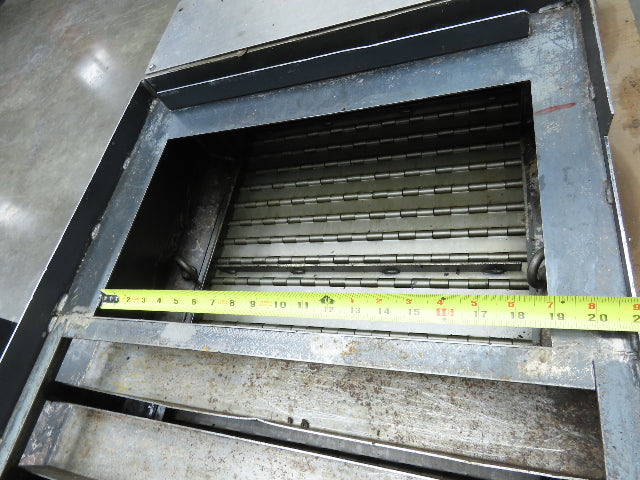 Enomoto MA-400H 23"x 7' 4"L Chip Conveyor 20"Belt 41"Infeed 47-52"H 230V 3PH