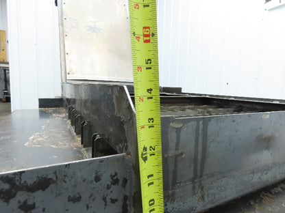 Enomoto MA-400H 23"x 7' 4"L Chip Conveyor 20"Belt 41"Infeed 47-52"H 230V 3PH