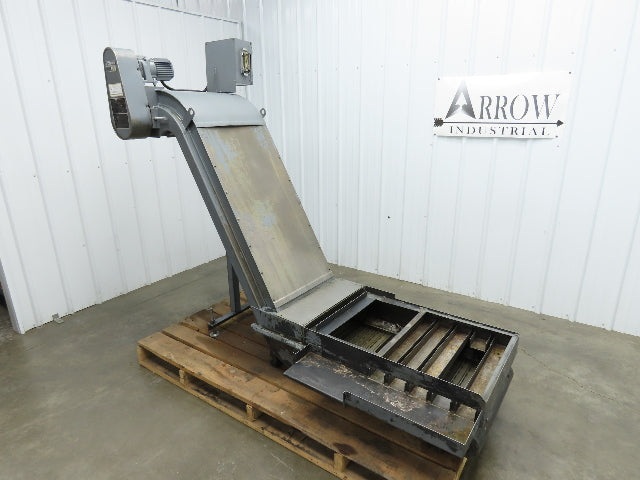 Enomoto MA-400H 23"x 7' 4"L Chip Conveyor 20"Belt 41"Infeed 47-52"H 230V 3PH