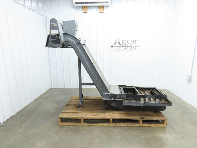 Enomoto MA-400H 23"x 7' 4"L Chip Conveyor 20"Belt 41"Infeed 47-52"H 230V 3PH