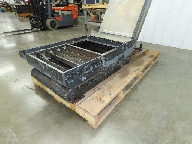 Enomoto MA-400H 23"x 7' 4"L Chip Conveyor 20"Belt 41"Infeed 47-52"H 230V 3PH