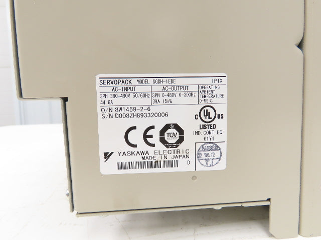 Yaskawa SGDH1EDE Servopack 15kW Servo Amplifier Drive 0-480V Out 3Ph 380-480V In