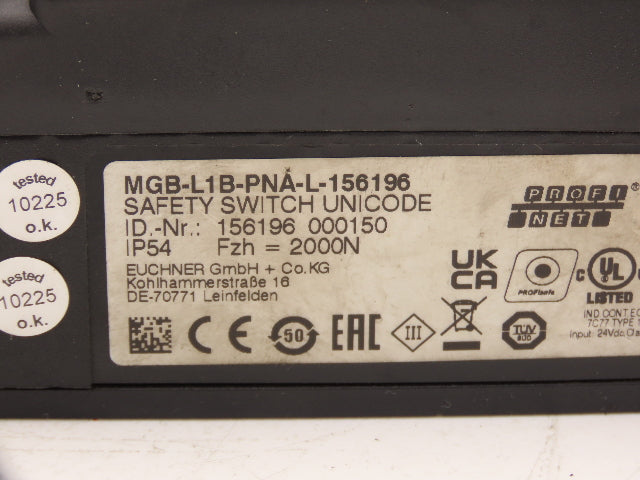 Euchner MGB-L1B-PNA-L-156196 Guard Locking/Guard-Lock-Monitoring System W Handle