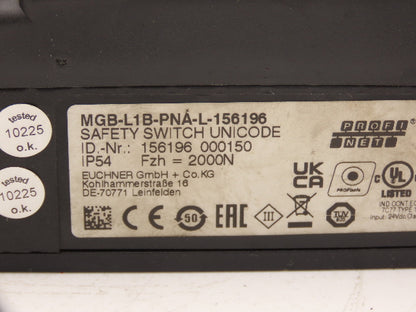 Euchner MGB-L1B-PNA-L-156196 Guard Locking/Guard-Lock-Monitoring System W Handle