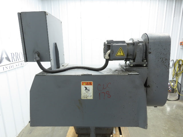 Enomoto MA-400H 23"x 7' 4"L Chip Conveyor 20"Belt 41"Infeed 47-52"H 230V 3PH
