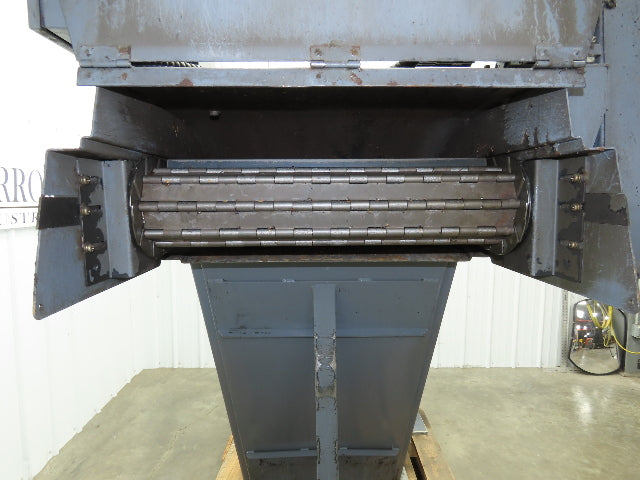 Enomoto MA-400H 23"x 7' 4"L Chip Conveyor 20"Belt 41"Infeed 47-52"H 230V 3PH