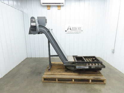 Enomoto MA-400H 23"x 7' 4"L Chip Conveyor 20"Belt 41"Infeed 47-52"H 230V 3PH