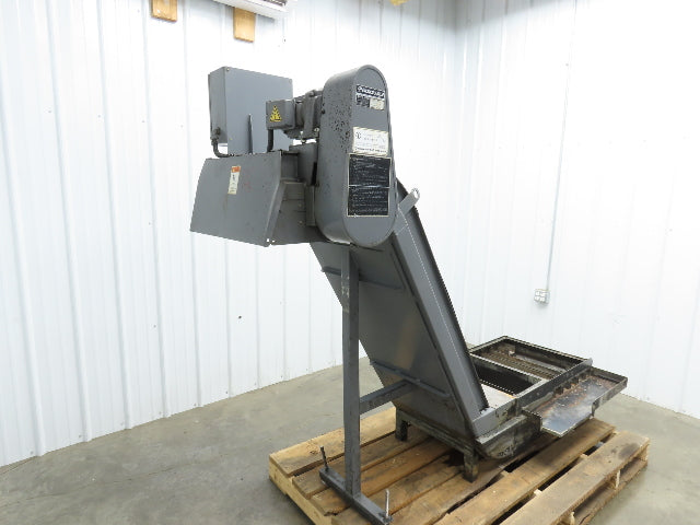 Enomoto MA-400H 23"x 7' 4"L Chip Conveyor 20"Belt 41"Infeed 47-52"H 230V 3PH