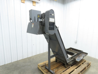 Enomoto MA-400H 23"x 7' 4"L Chip Conveyor 20"Belt 41"Infeed 47-52"H 230V 3PH