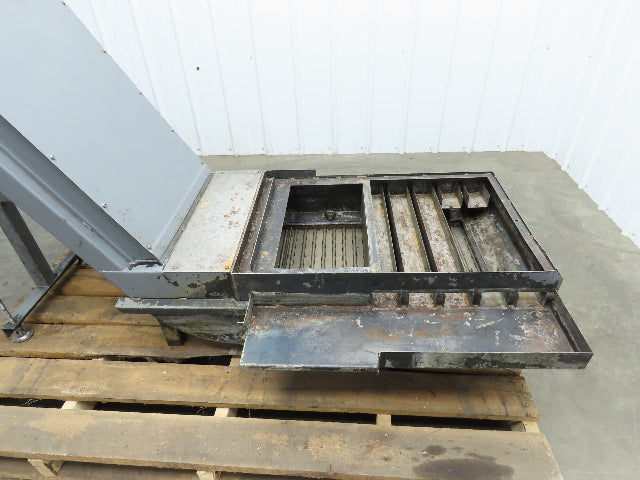 Enomoto MA-400H 23"x 7' 4"L Chip Conveyor 20"Belt 41"Infeed 47-52"H 230V 3PH