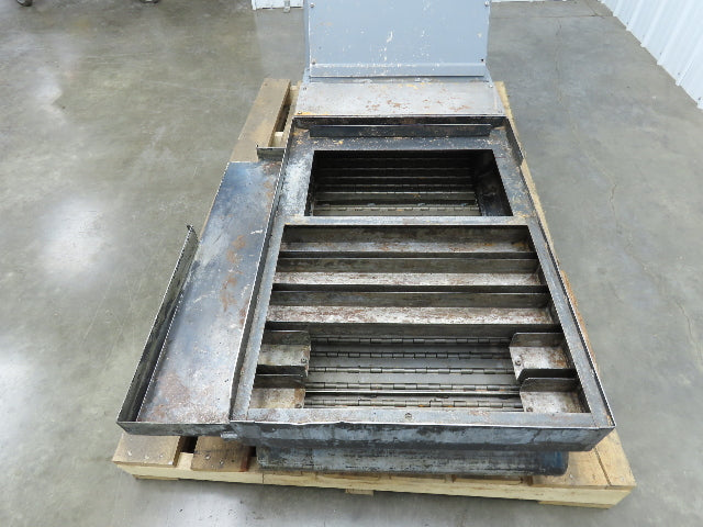 Enomoto MA-400H 23"x 7' 4"L Chip Conveyor 20"Belt 41"Infeed 47-52"H 230V 3PH