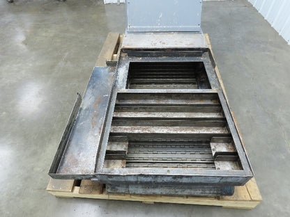 Enomoto MA-400H 23"x 7' 4"L Chip Conveyor 20"Belt 41"Infeed 47-52"H 230V 3PH