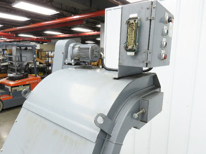 Enomoto MA-400H 23"x 7' 4"L Chip Conveyor 20"Belt 41"Infeed 47-52"H 230V 3PH