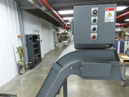 Enomoto MA-400H 23"x 7' 4"L Chip Conveyor 20"Belt 41"Infeed 47-52"H 230V 3PH