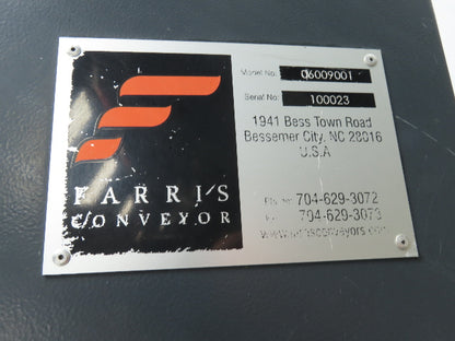 Farris Chip Conveyor Scraper Drag Chain w/Filter 23"x 42"Infeed 44"H 86"L 230V