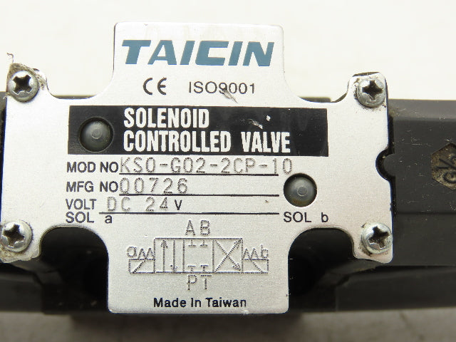 Taicin KS0-G02-2CP-10 Hydraulic Directional Control Solenoid Valve 24VDC Coil