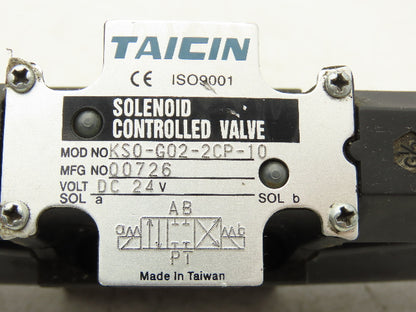 Taicin KS0-G02-2CP-10 Hydraulic Directional Control Solenoid Valve 24VDC Coil