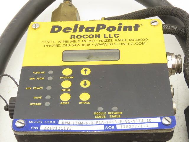 Rocon DPM-12GM-6-Q-P1A-FP13-F-V1-VIT4.1D Delta Point Water Flow Monitor Manifold