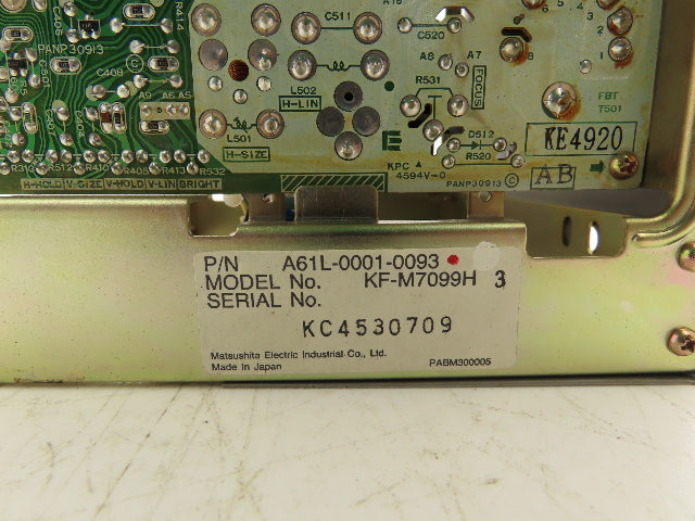Fanuc A61L-0001-0093 Operator Keypad Control Panel 9" Monitor