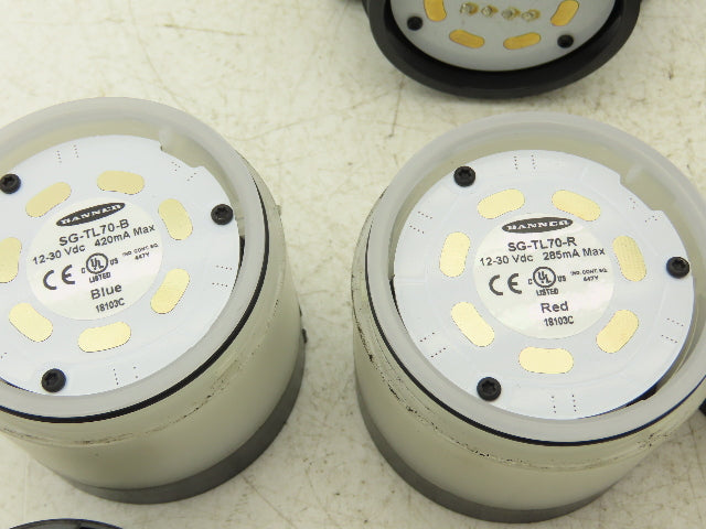 Banner TL70GYRB 70mm LED Tower Light Green Yellow Red Blue Dip Switch 12-30VDC