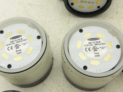 Banner TL70GYRB 70mm LED Tower Light Green Yellow Red Blue Dip Switch 12-30VDC