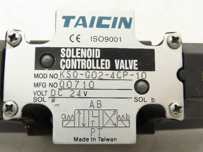 Taicin KS0-G02-4CP-10 Hydraulic Directional Control Solenoid Valve 24VDC Coil