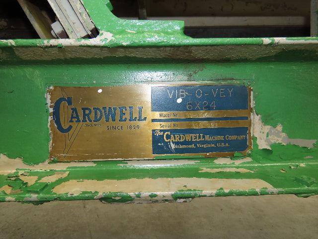 Cardwell VC-1659 Vib-O-vey 6x24" Vibrator Conveyor Feeder Shaker Screen Sifter