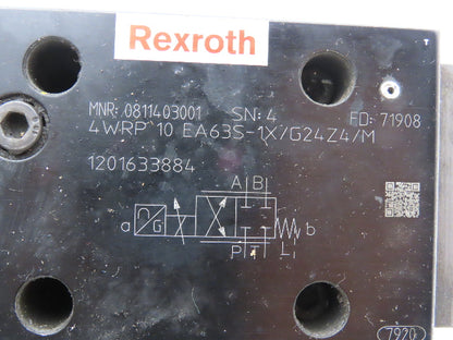 Rexroth 0811403001 Proportional Directional Servo Valve 4WRP 10 EA63S-1X/G24Z4/M