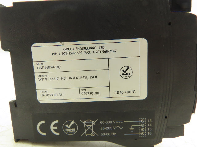 Omega Engineering DMD 4059-DC Strain Gauge to DC Isolated Transmitter 10-30V