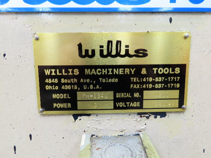 Willis PR1340 Micro Cut Turning Lathe 340x900mm 480V 3Hp 3Ph 36mm Bore Gap Bed