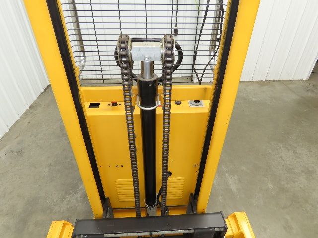 Uline H-2651 Straddle Pallet Stacker Forklift 2200 lb 63" 12V Lift Manual Push