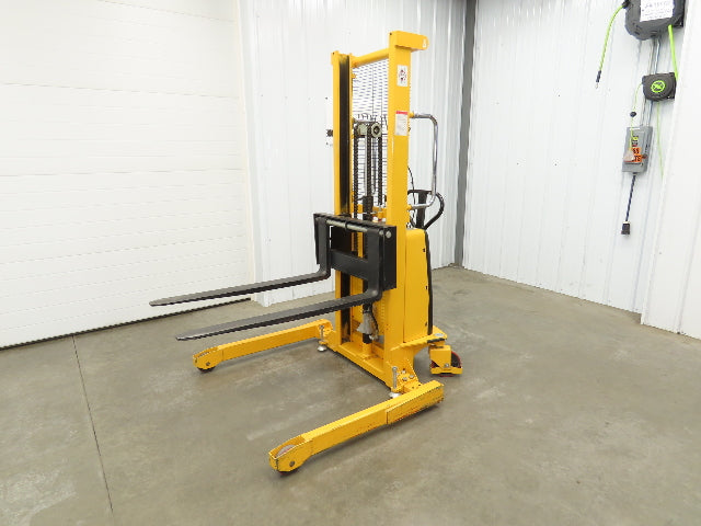 Uline H-2651 Straddle Pallet Stacker Forklift 2200 lb 63" 12V Lift Manual Push