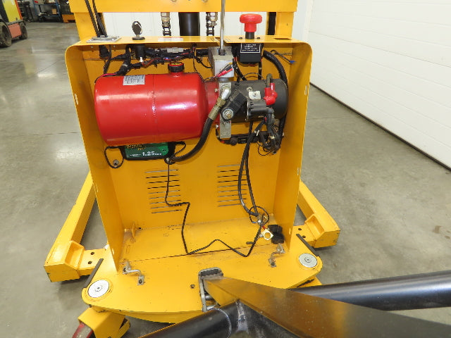 Uline H-2651 Straddle Pallet Stacker Forklift 2200 lb 63" 12V Lift Manual Push