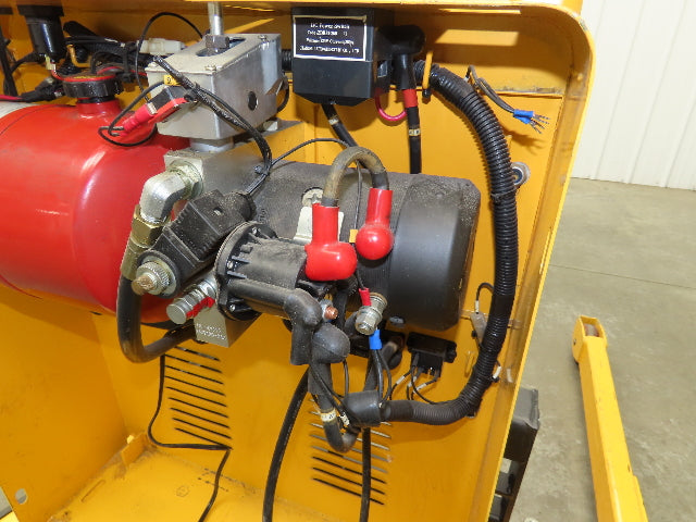 Uline H-2651 Straddle Pallet Stacker Forklift 2200 lb 63" 12V Lift Manual Push