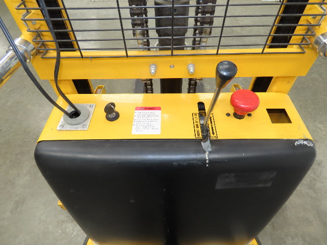Uline H-2651 Straddle Pallet Stacker Forklift 2200 lb 63" 12V Lift Manual Push