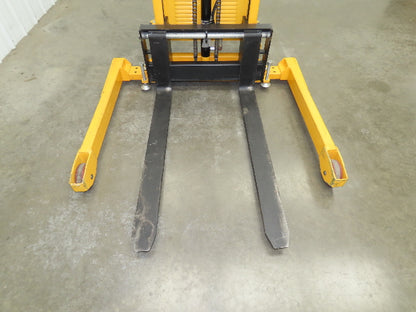 Uline H-2651 Straddle Pallet Stacker Forklift 2200 lb 63" 12V Lift Manual Push