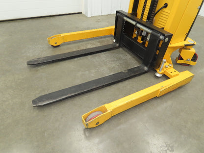 Uline H-2651 Straddle Pallet Stacker Forklift 2200 lb 63" 12V Lift Manual Push