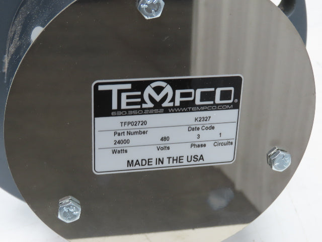 Tempco TFP02720 Flanged Immersion Heater 24kw 480V 3PH 33"Tubes 10"OD