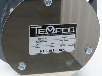 Tempco TFP02720 Flanged Immersion Heater 24kw 480V 3PH 33"Tubes 10"OD