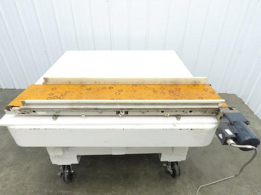QC Industries 10"W x 47.5"L Low Profile Flat Belt Conveyor 250mm 115V 12FPM