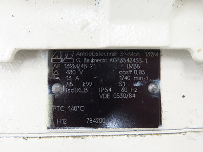 ATB AF 132M/4B-21 AC Motor 7.5kw 10Hp 1740 RPM 480V 3PH IEC 132M Metric Frame