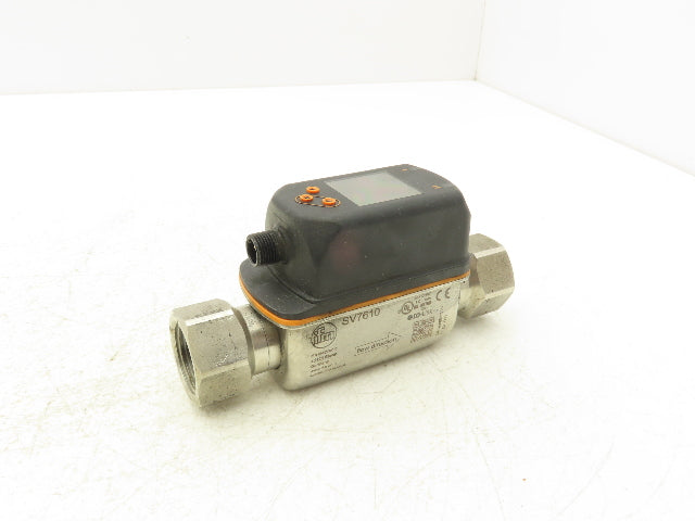 IFM SV7610 Vortex Flowmeter with Digital Display 1/2"FNPT 18-30VDC 1.3-26.4 GPM