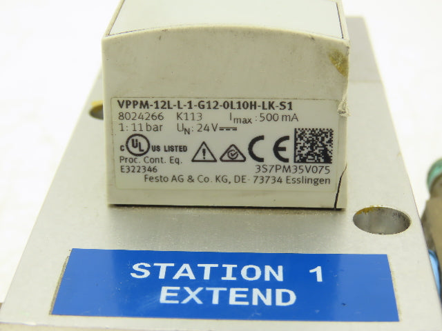Festo VPPM-12L-L-1-G12-0L10H-LK-S1 Proportional Pressure Control Valve 3-Way