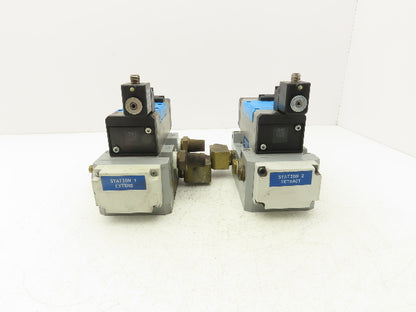 Festo MDH-5/2-D-3-FR-M12-C Pneumatic Solenoid Valve 5/2 Way W Manifold Lot of 2