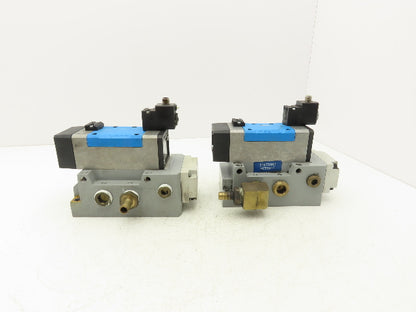Festo MDH-5/2-D-3-FR-M12-C Pneumatic Solenoid Valve 5/2 Way W Manifold Lot of 2