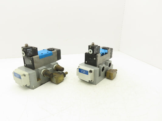 Festo MDH-5/2-D-3-FR-M12-C Pneumatic Solenoid Valve 5/2 Way W Manifold Lot of 2