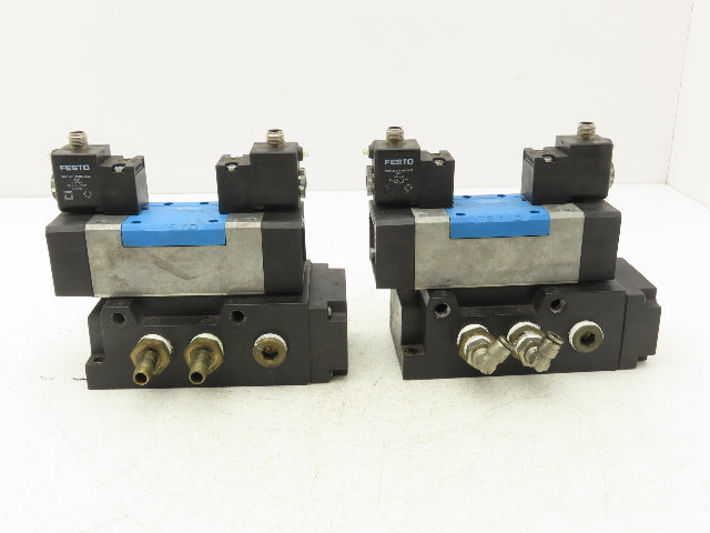 Festo Festo MDH-5/3E-D-2-M12-C Pneumatic Solenoid Valve 5/3 Sub-Base Lot of 2