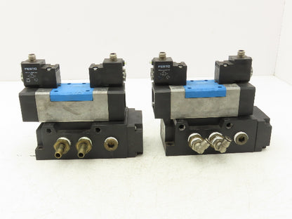 Festo Festo MDH-5/3E-D-2-M12-C Pneumatic Solenoid Valve 5/3 Sub-Base Lot of 2