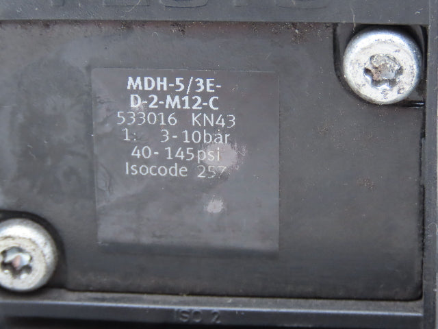 Festo Festo MDH-5/3E-D-2-M12-C Pneumatic Solenoid Valve 5/3 Sub-Base Lot of 2