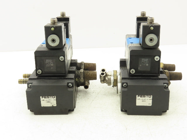 Festo Festo MDH-5/3E-D-2-M12-C Pneumatic Solenoid Valve 5/3 Sub-Base Lot of 2